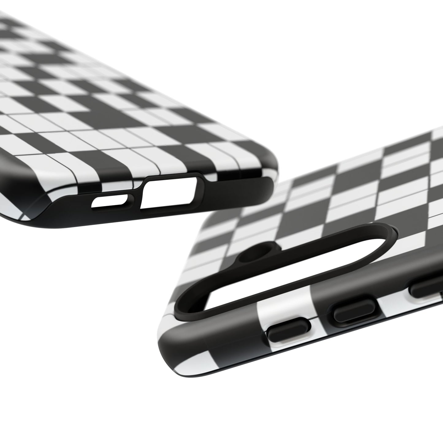 Crossword Grid Phone Case — Black & White Puzzle Pattern Tough Phone Cover