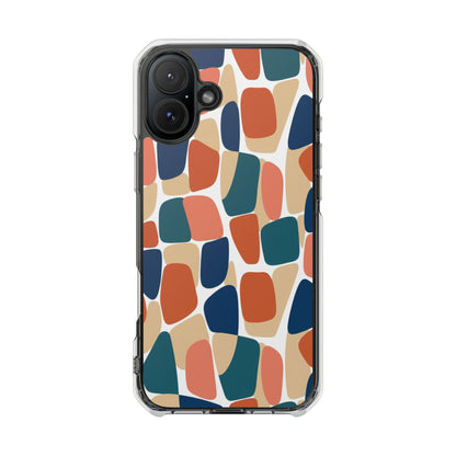 Clear Magnetic Phone Case — Abstract Color Block Protective Case