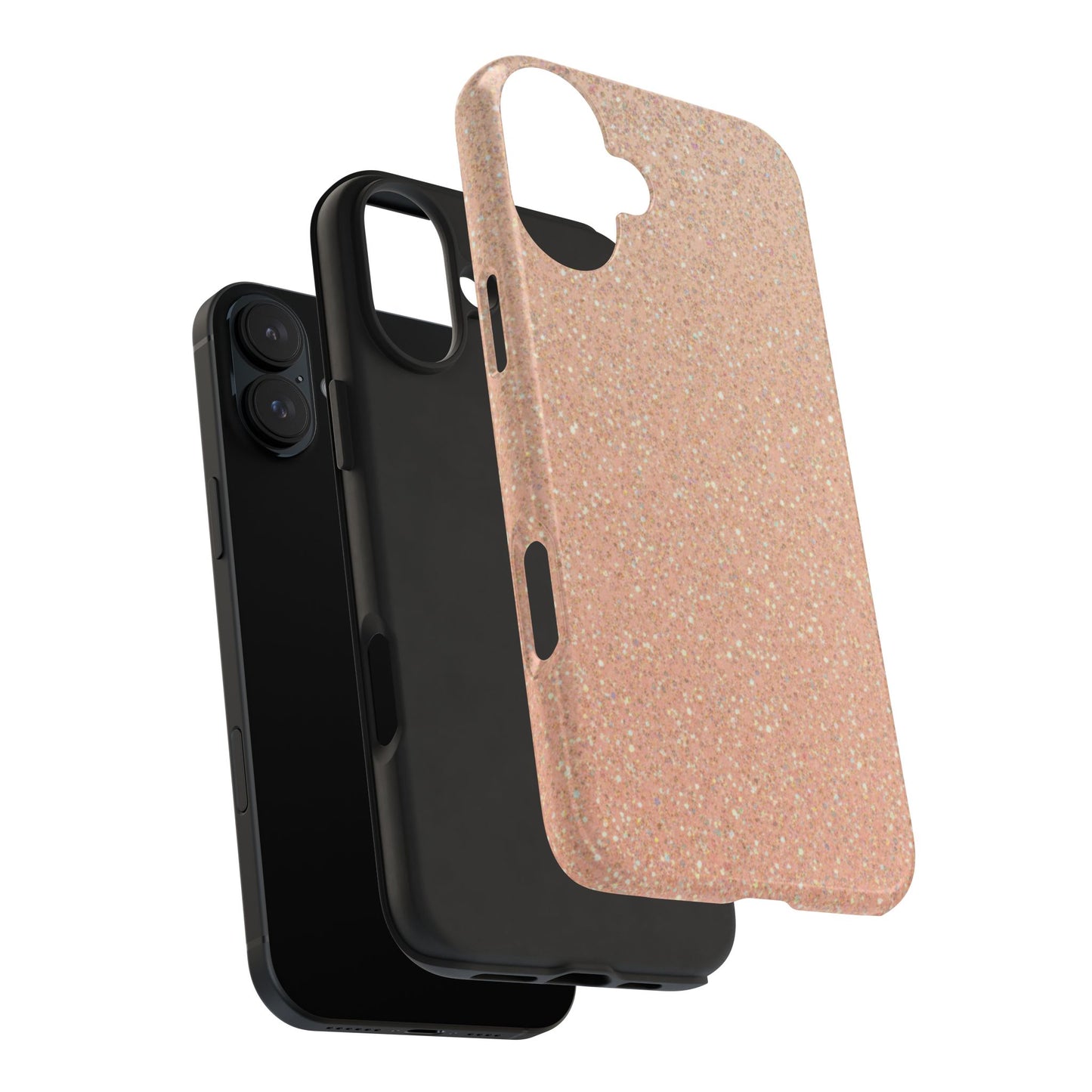 Glitter Rose Gold Tough Phone Case — Sparkling Protective iPhone Cover