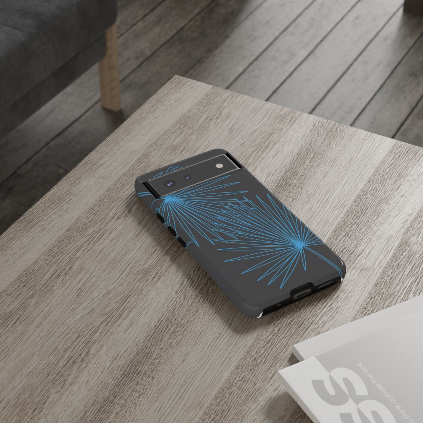 Blue Dandelion Burst Tough Phone Case — Protective Floral iPhone Cover