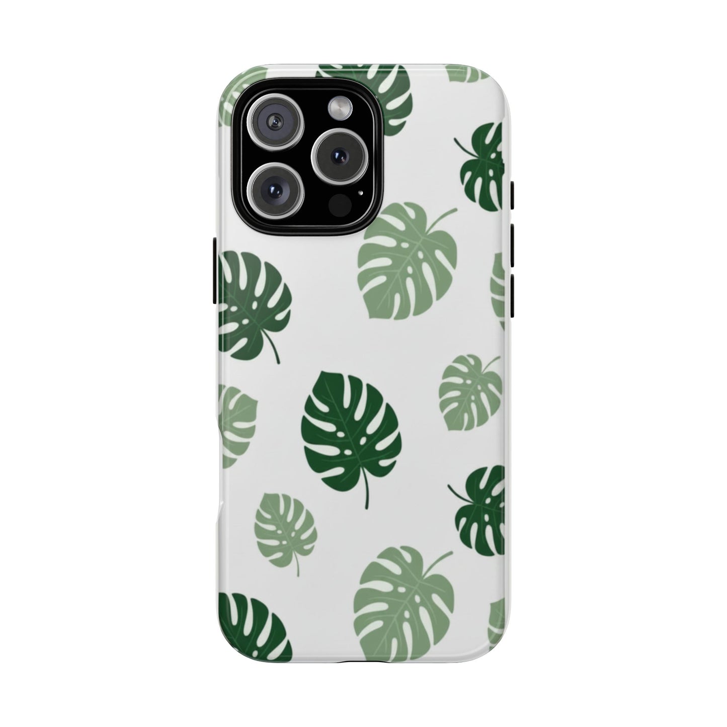 Monstera Leaf Tough Phone Case – Tropical Green Palm Pattern Protective Cover