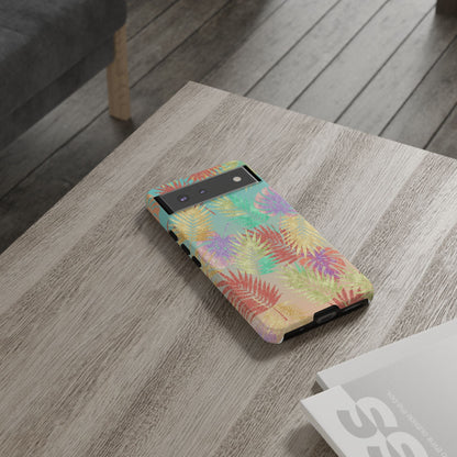 Tropical Palm Leaf Tough Phone Case – Colorful Pastel Botanical Protection