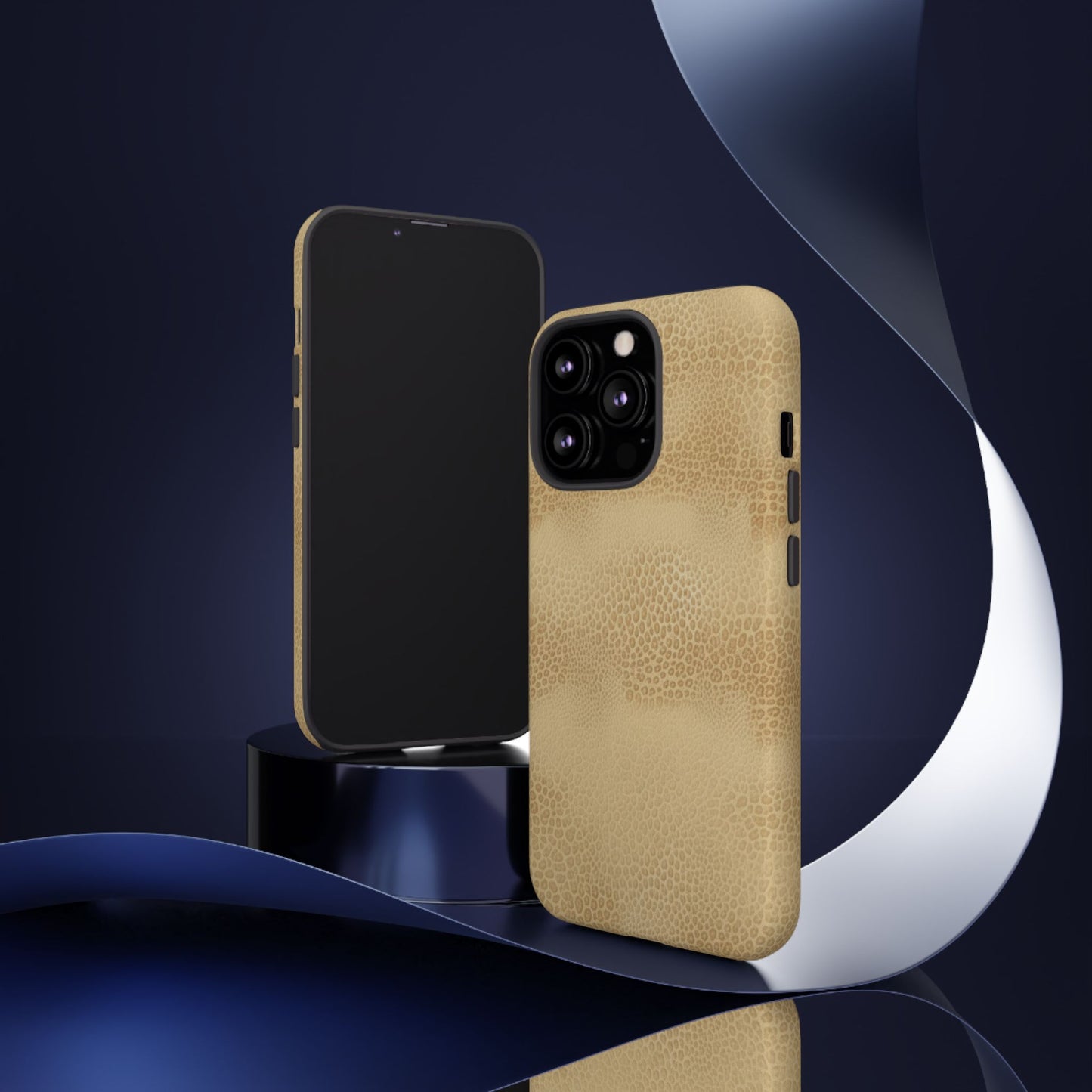 Tan Distressed Leather Texture Phone Case — Rugged Protective iPhone Cover