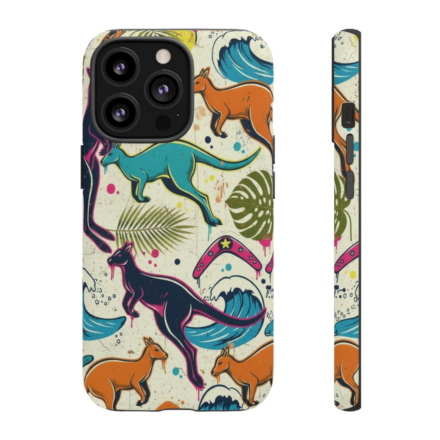Tough Cases — Colorful Surfing Kangaroo Phone Case