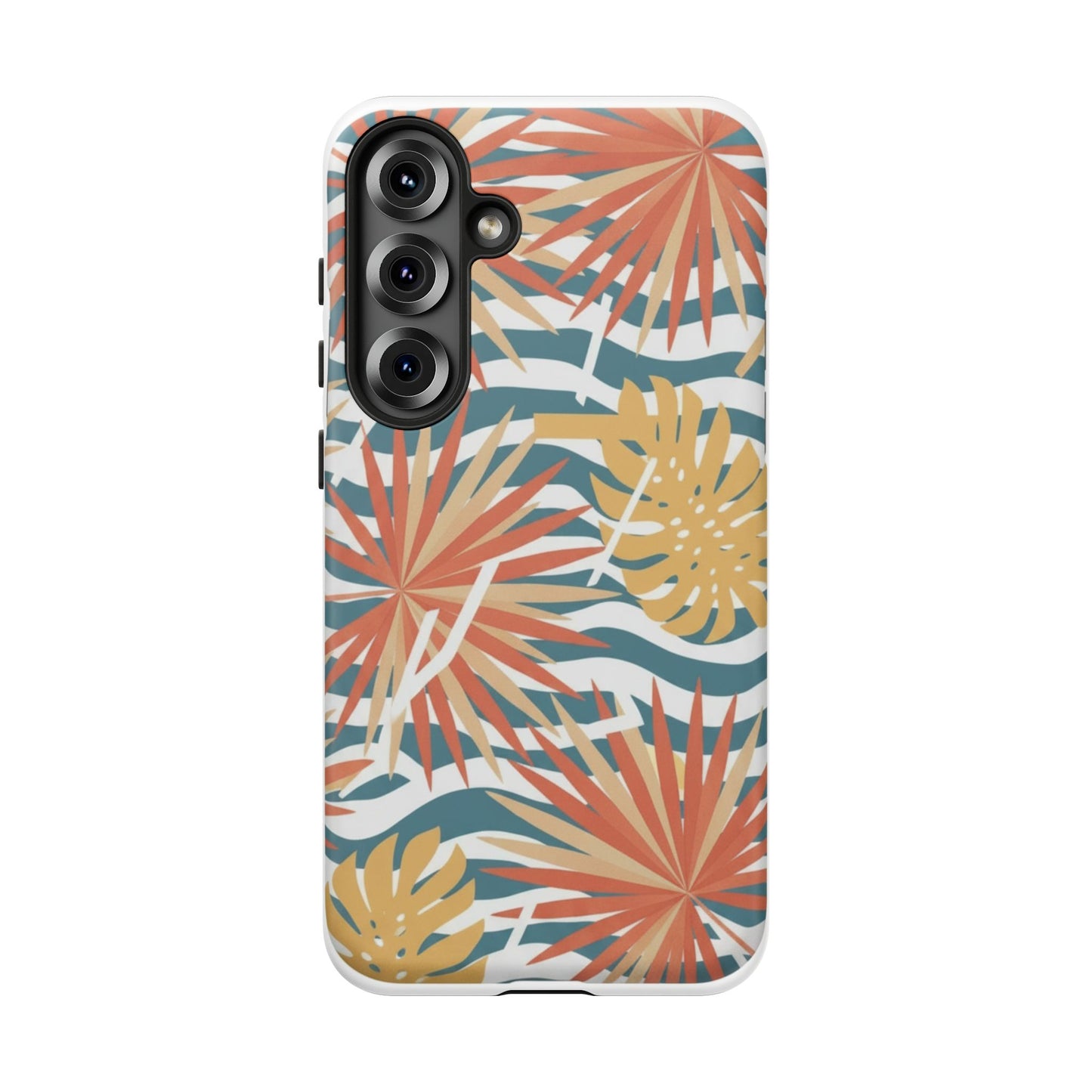 Tropical Palm Tough Phone Case – Retro Wave Floral Protective Cover