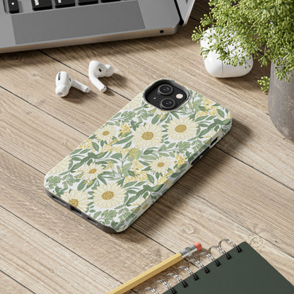 Daisy Meadow Tough Phone Case — Floral Protective Phone Cover