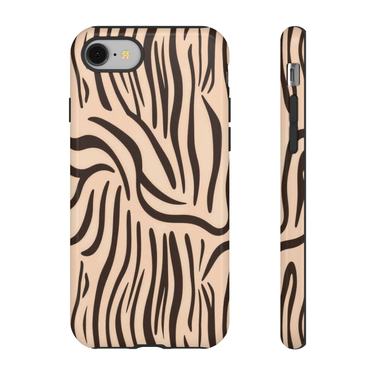 Zebra Stripe Tough Phone Case – Neutral Animal Print Protective Cover