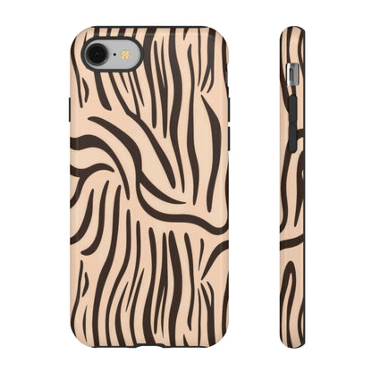 Zebra Stripe Tough Phone Case – Neutral Animal Print Protective Cover