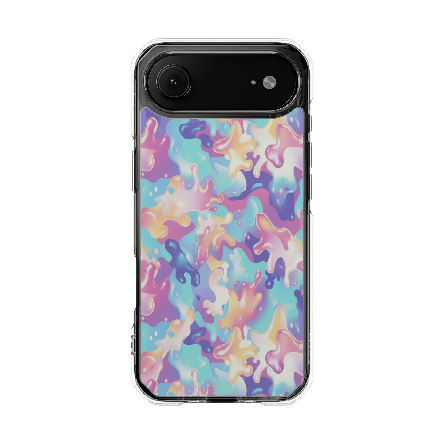 Pastel Liquid Camouflage Magnetic Clear Phone Case