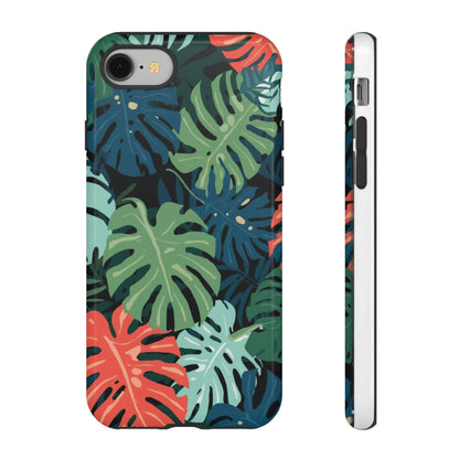 Tropical Monstera Phone Case — Colorful Leaf Protective Tough Case