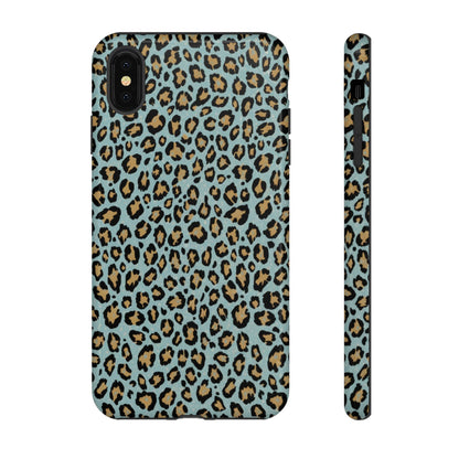 Leopard Print Tough Phone Case - Blue Cheetah Protective Cover