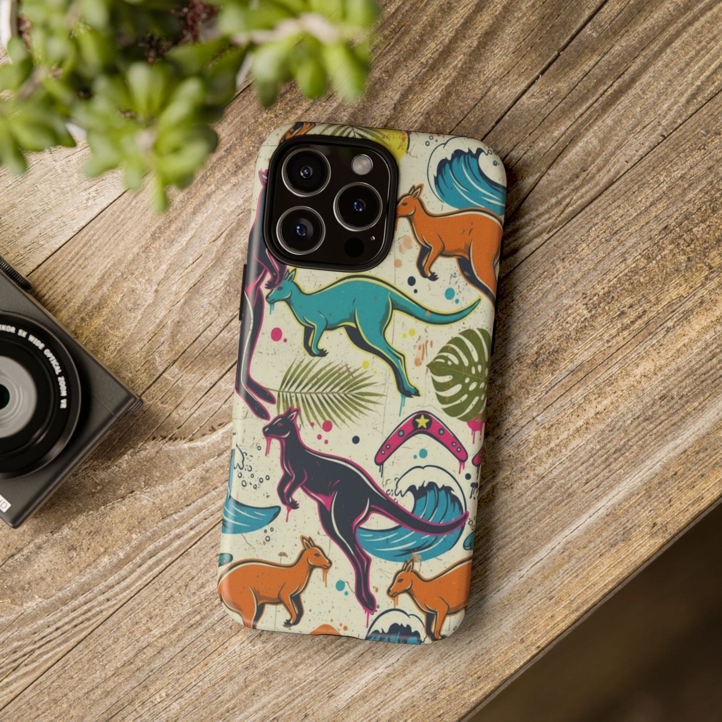 Tough Cases — Colorful Surfing Kangaroo Phone Case