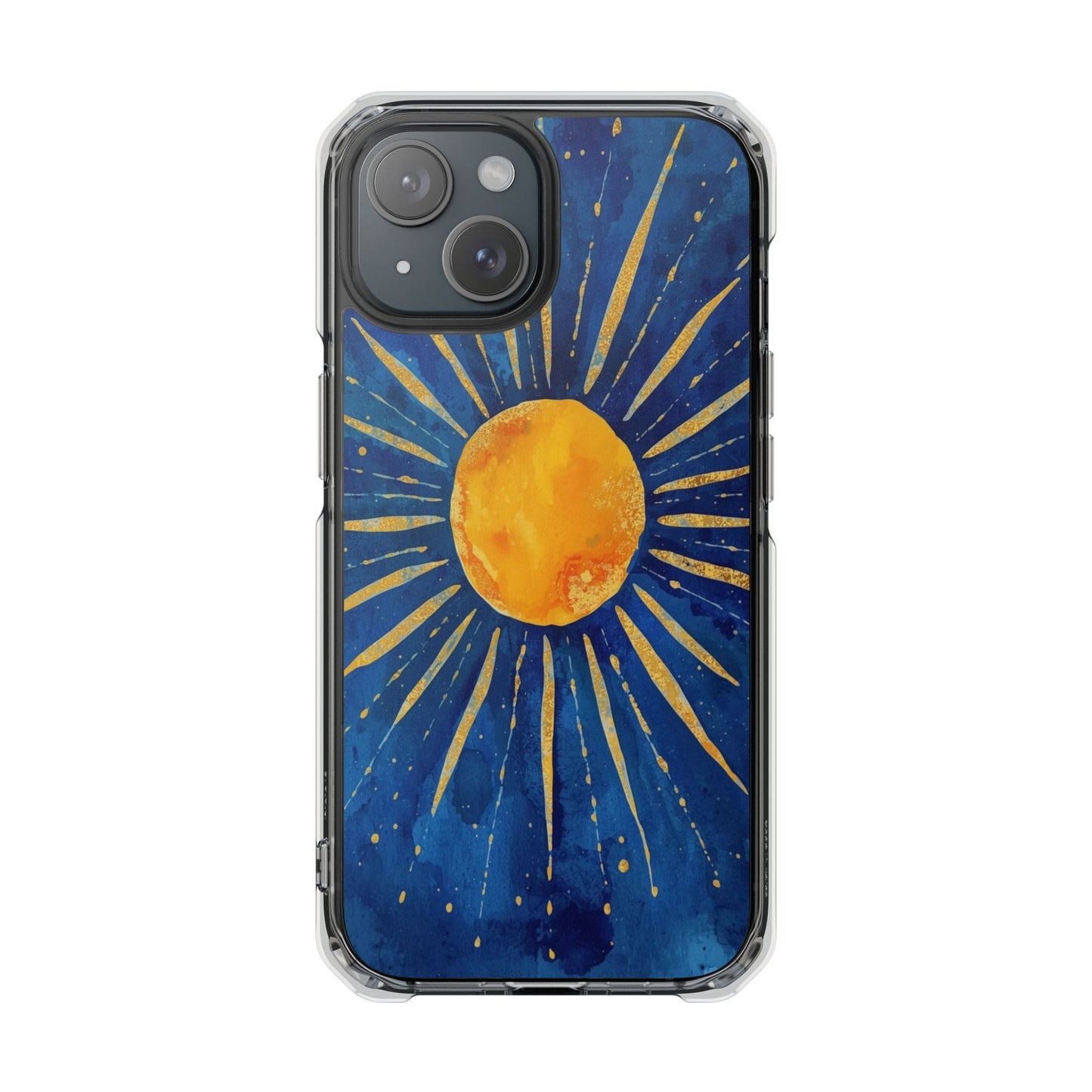 Sunburst Sky Magnetic Clear Phone Case — Protective Artistic Sun Design