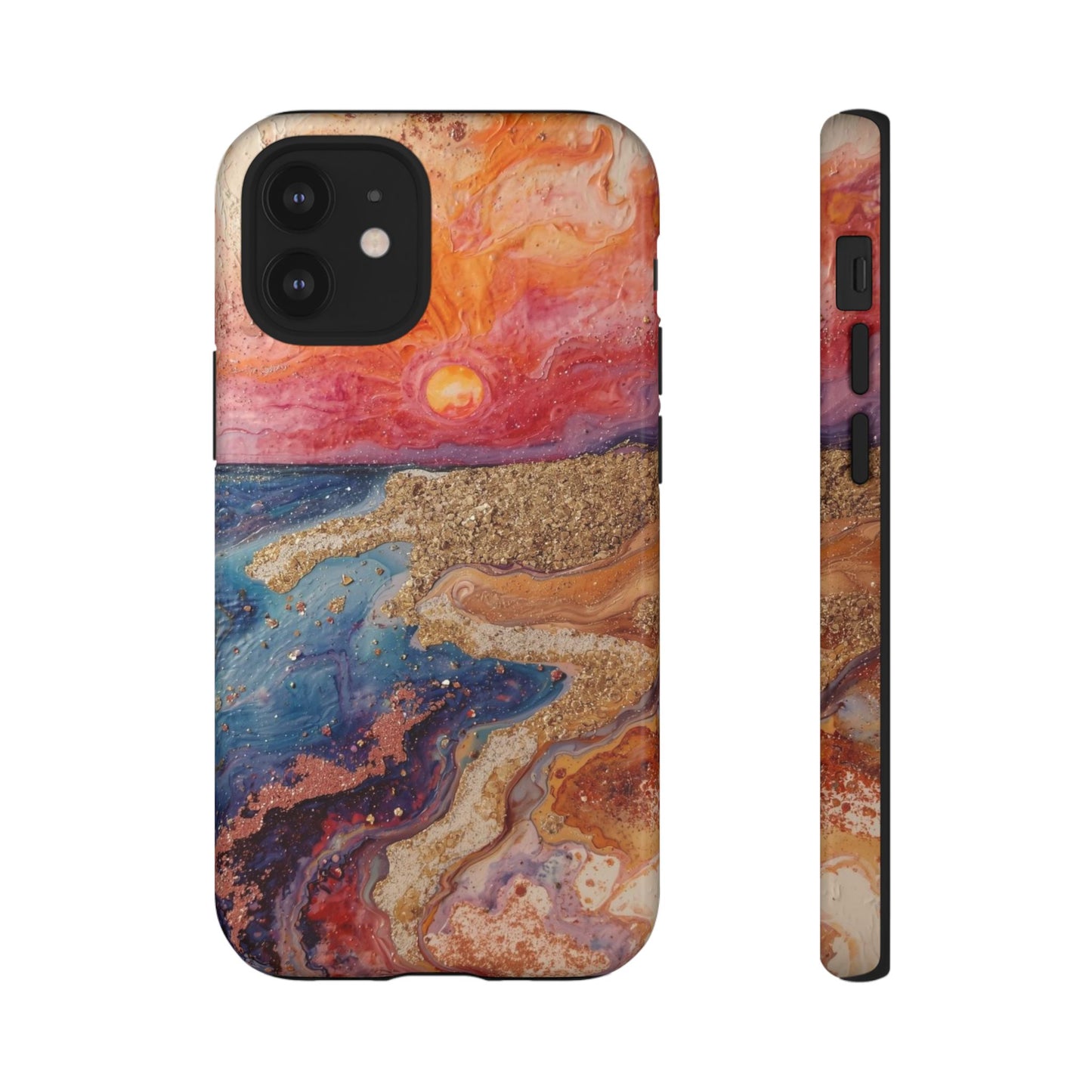 Sunset Coast Phone Case — Colorful Abstract Beach Art Tough Case