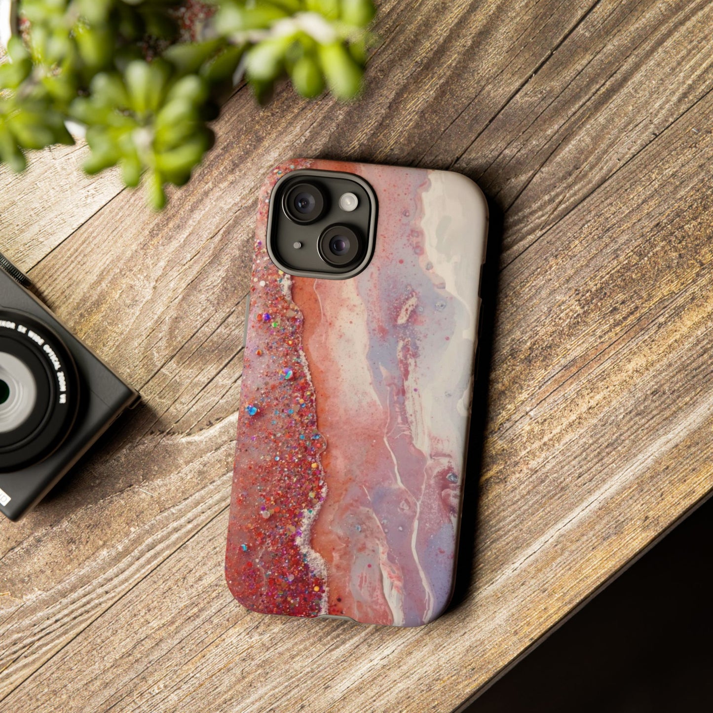 Marbled Rose Gold Galaxy Phone Case — Protective Tough Case