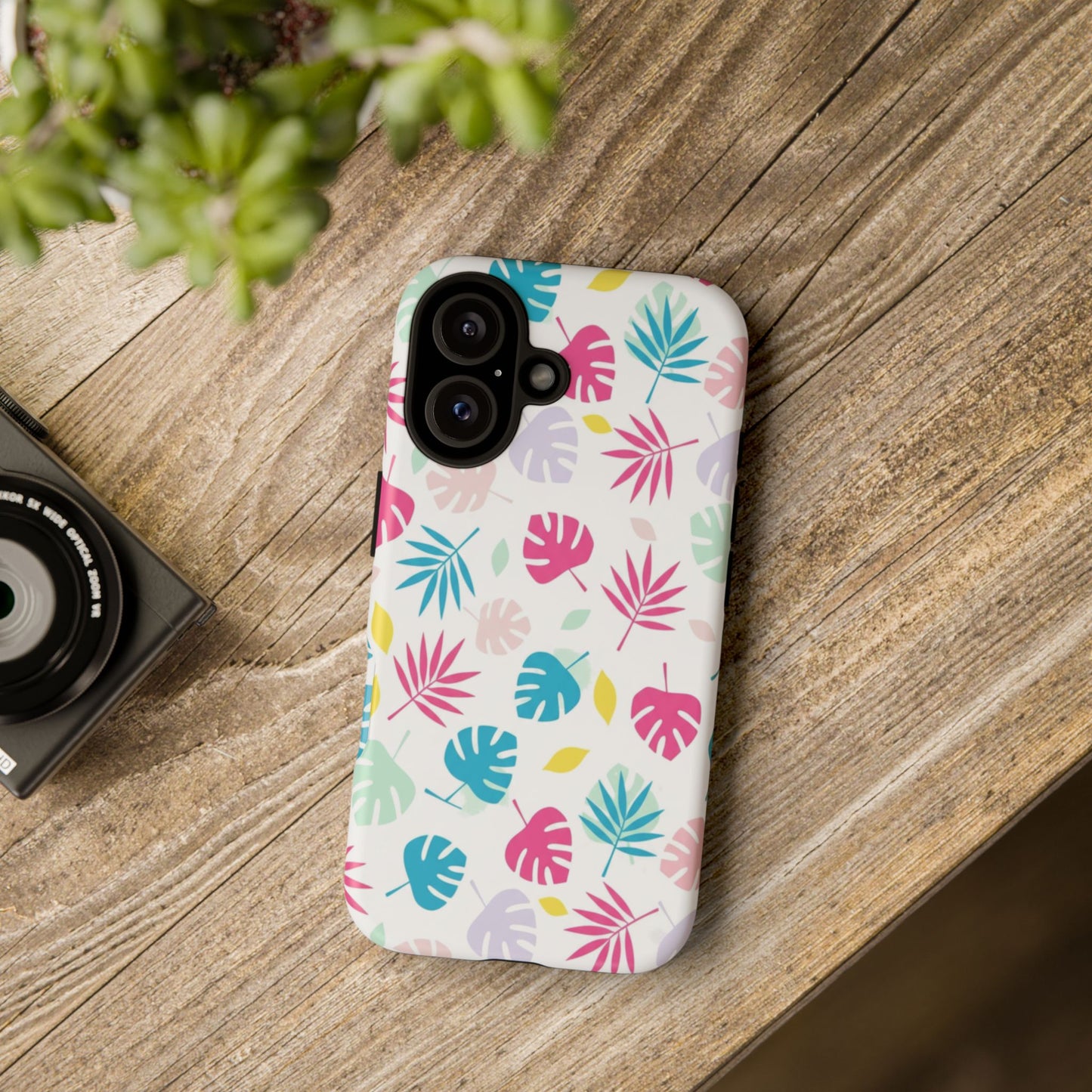 Tropical Leaf Phone Case — Colorful Pastel Monstera & Palm iPhone Case