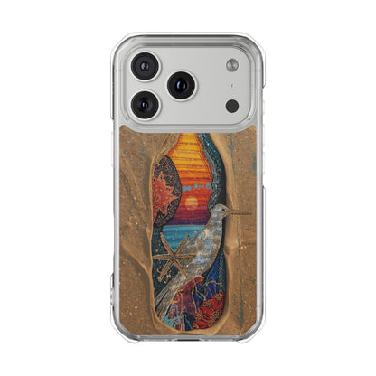 Clear Impact Phone Case — Sunset Wave Surfboard Art