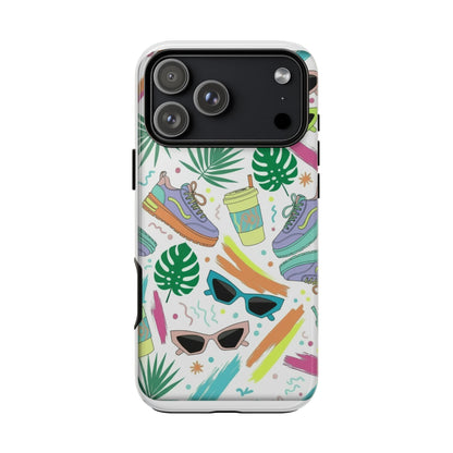 Tough Cases — Colorful Retro Sneakers & Sunglasses Phone Case