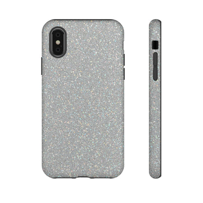 Glitter Silver Tough Phone Case — Sparkling Protective Phone Case