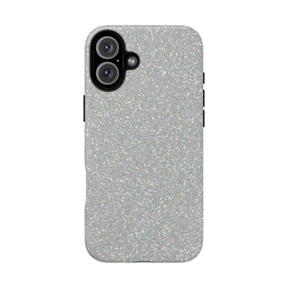 Glitter Silver Tough Phone Case — Sparkling Protective Phone Case