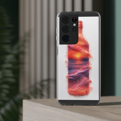 Galaxy Bottle Phone Case — Abstract Cosmic Beverage Design Flexible Case