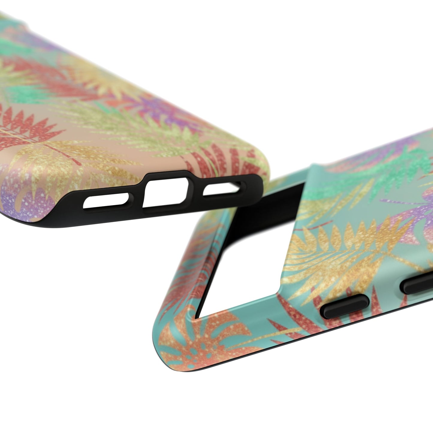 Tropical Palm Leaf Tough Phone Case – Colorful Pastel Botanical Protection