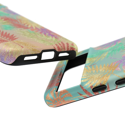 Tropical Palm Leaf Tough Phone Case – Colorful Pastel Botanical Protection