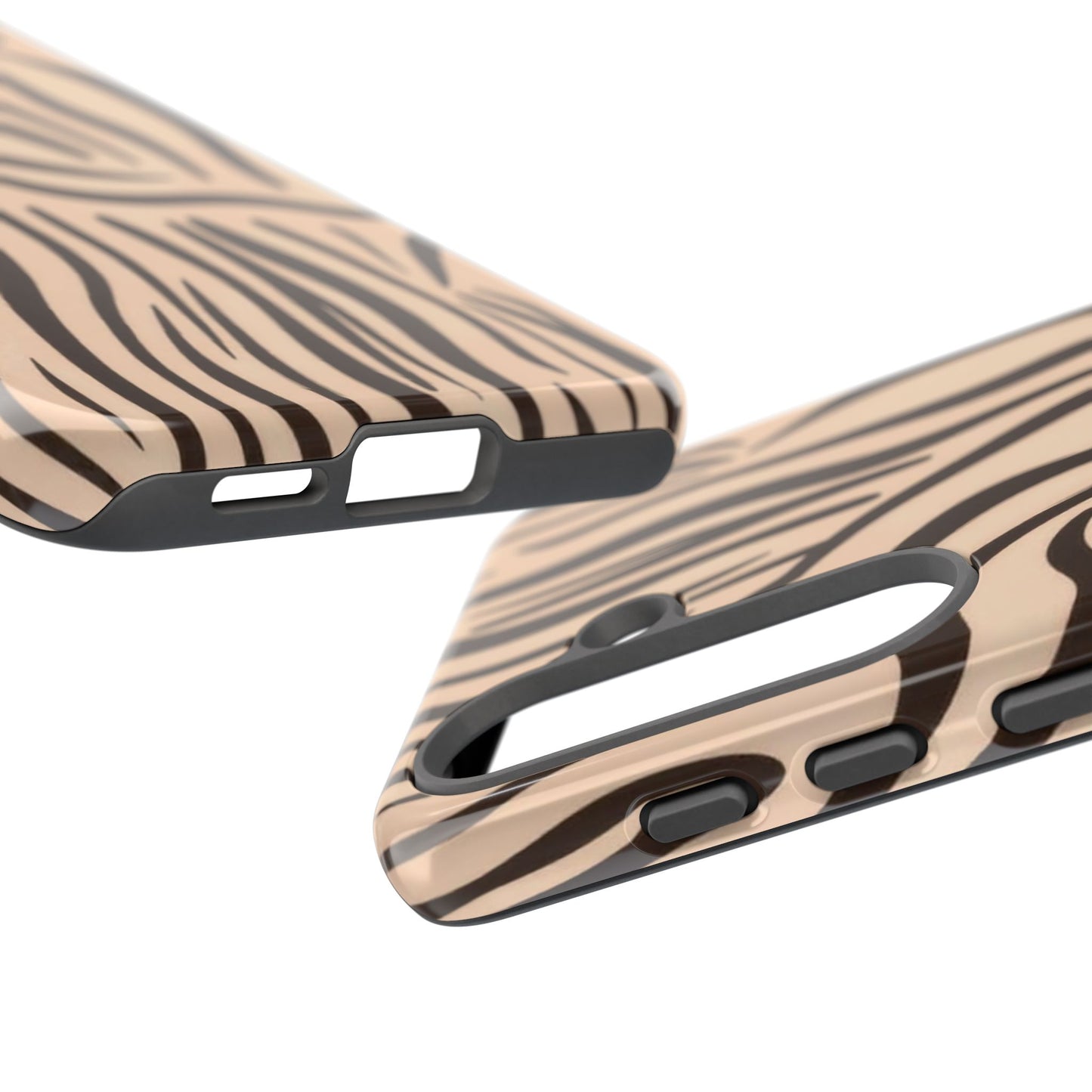 Zebra Stripe Tough Phone Case – Neutral Animal Print Protective Cover