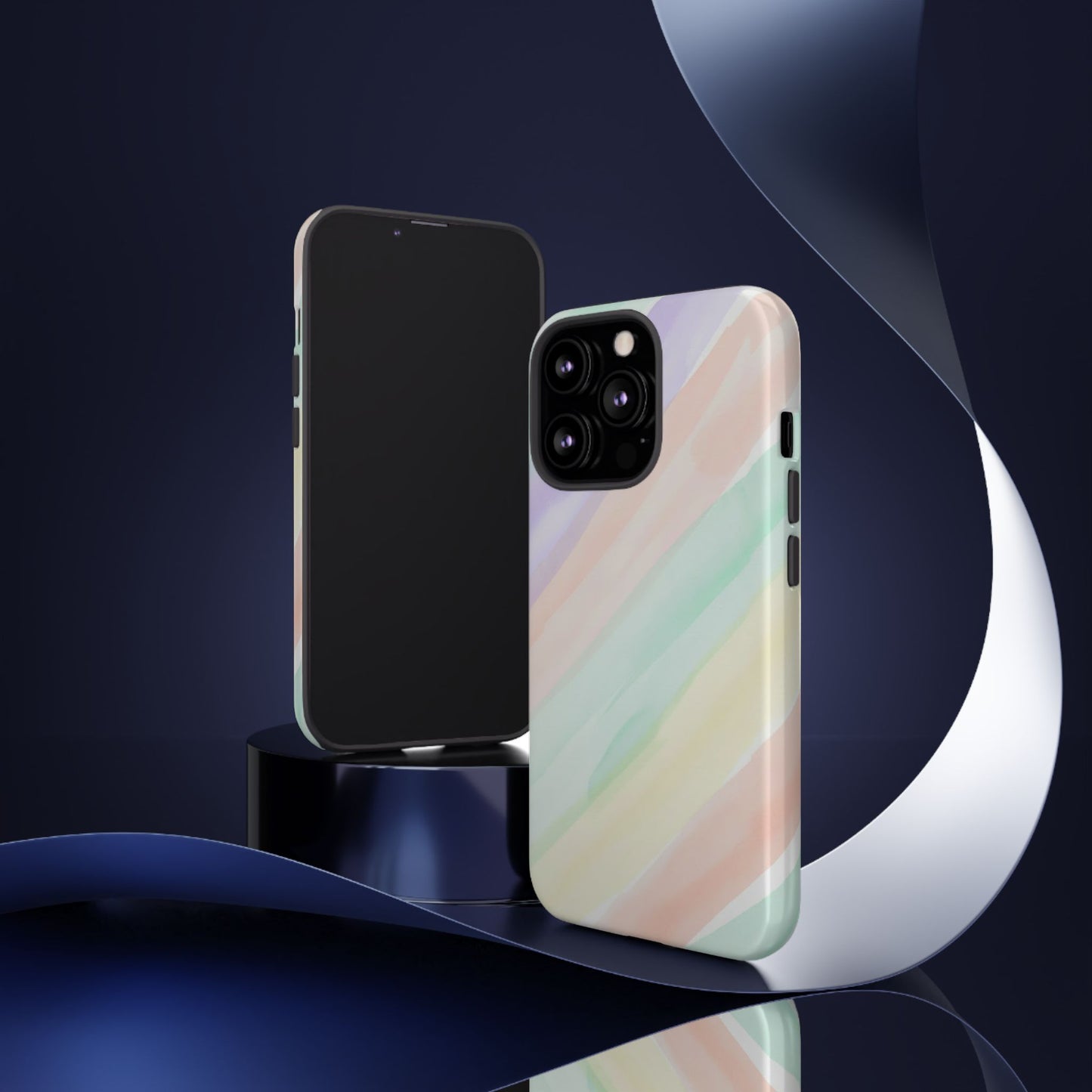 Pastel Watercolor Stripe Tough Phone Case