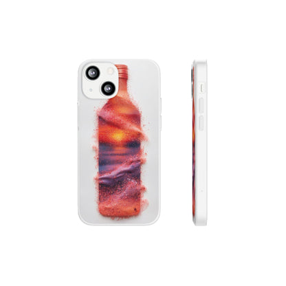 Galaxy Bottle Phone Case — Abstract Cosmic Beverage Design Flexible Case