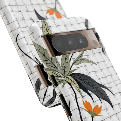 Floral Woven Tough Phone Case — Protective Botanical iPhone Cover