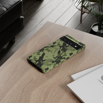Camo Tough Phone Case — Military Green Protective iPhone Cover