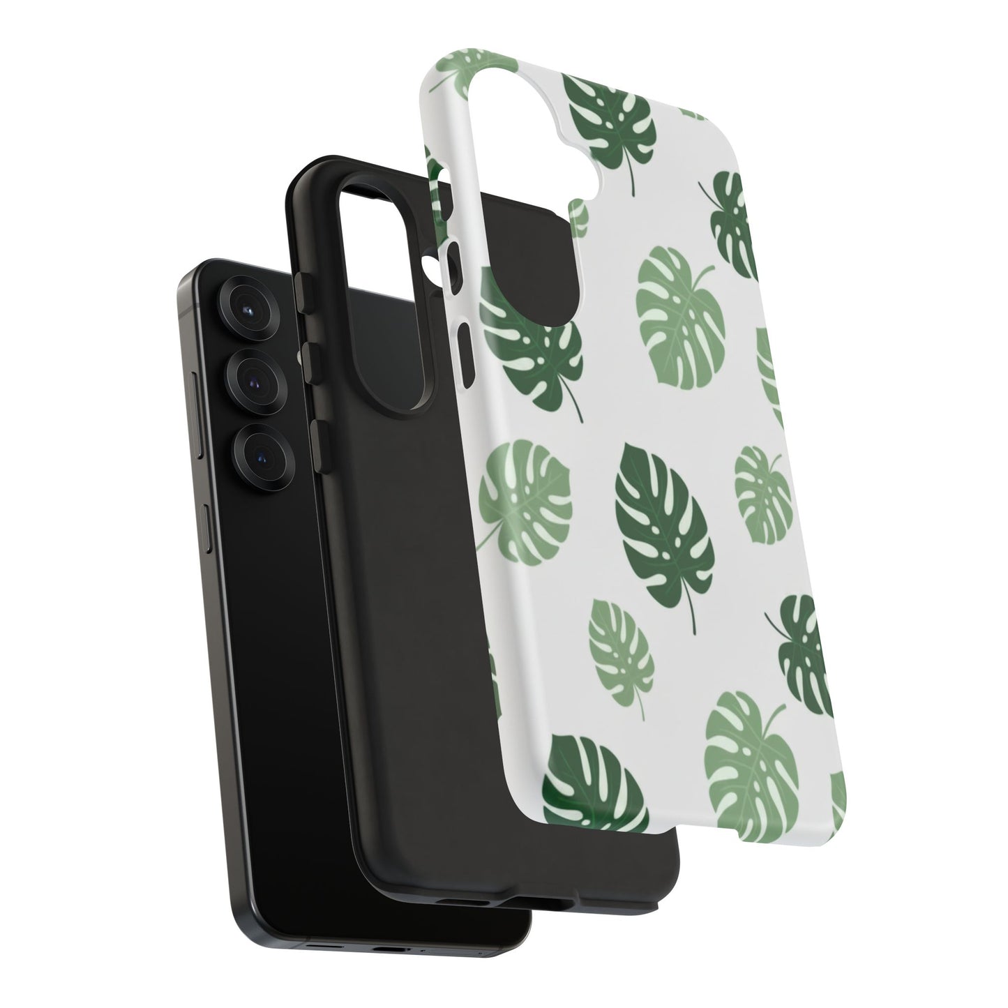 Monstera Leaf Phone Case — Tropical Green Pattern Tough Case