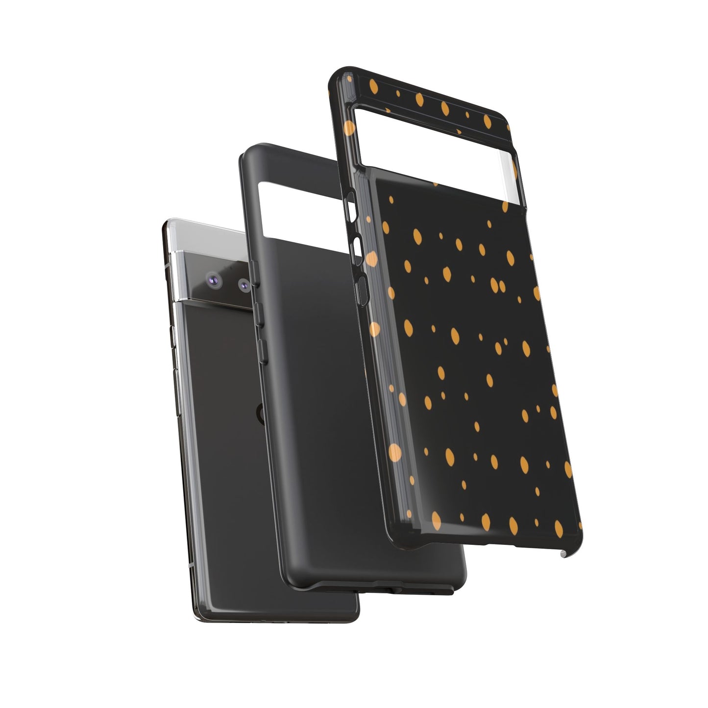 Black & Gold Dot Tough Phone Case — Protective Sparkle Pattern