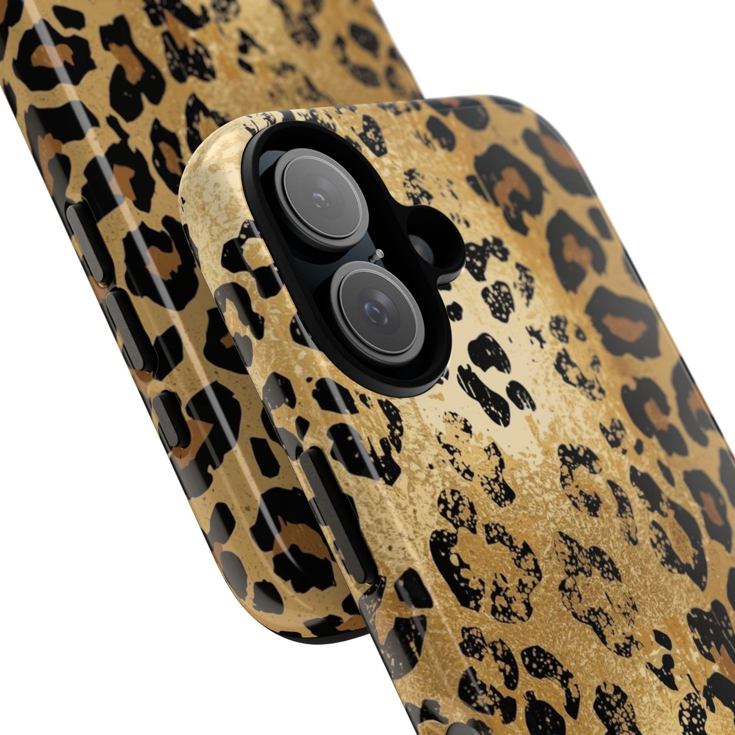 Leopard Print Tough Phone Case — Durable Protective iPhone Cover