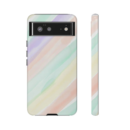 Pastel Watercolor Stripe Tough Phone Case