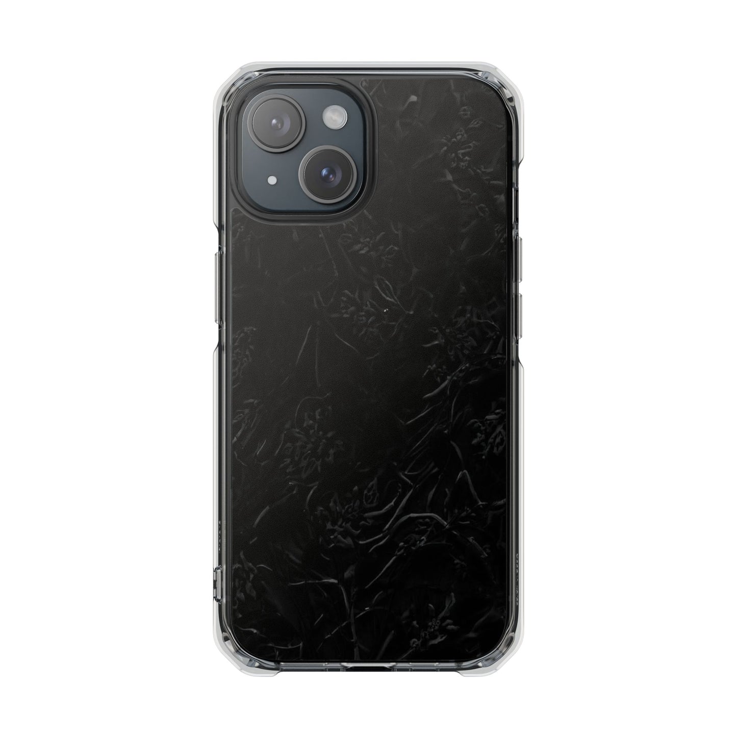 Magnetic Impact Phone Case — Black Floral Design