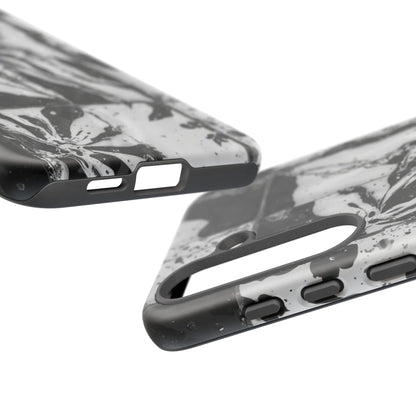 Monochrome Tile Floral Tough Phone Case