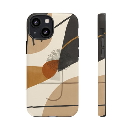 Abstract Earth Tone Phone Case — Mid-Century Minimalist Tough Case