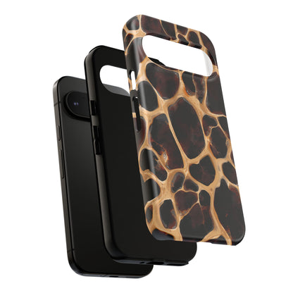 Phone Case — Brown Leather Dot Texture Rugged Protective Cover