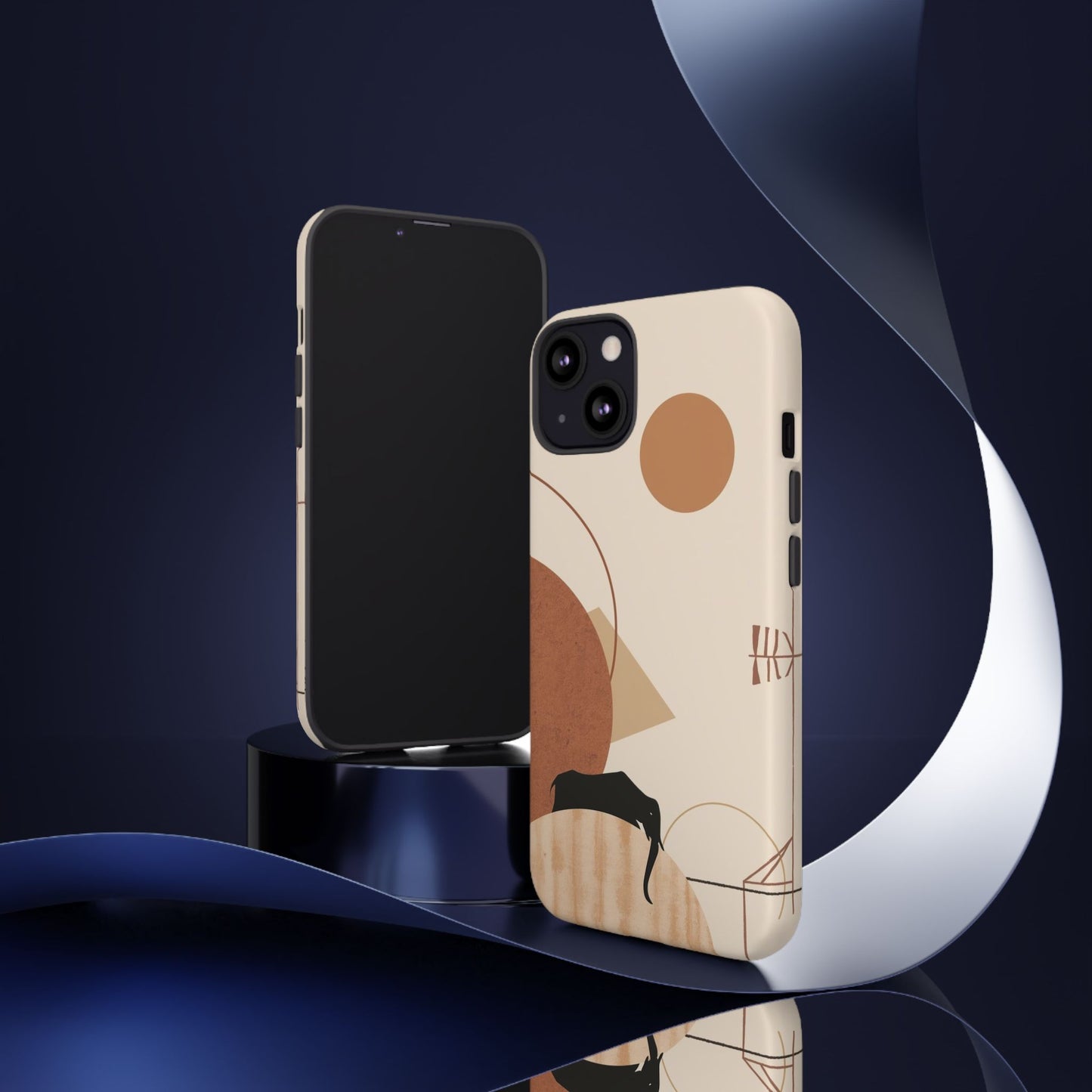 Abstract Earth Tones Phone Case — Minimal Geometric Design