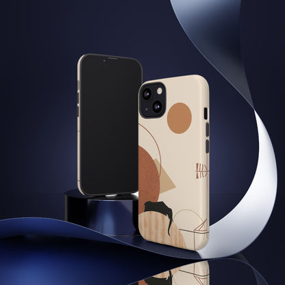 Abstract Earth Tones Phone Case — Minimal Geometric Design