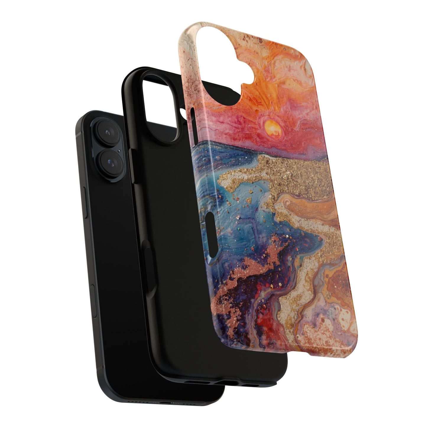 Sunset Coast Phone Case — Colorful Abstract Beach Art Tough Case