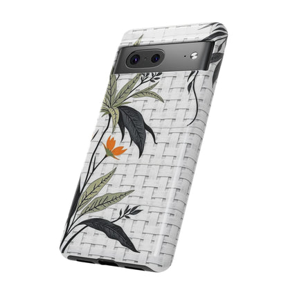 Floral Woven Tough Phone Case — Protective Botanical iPhone Cover