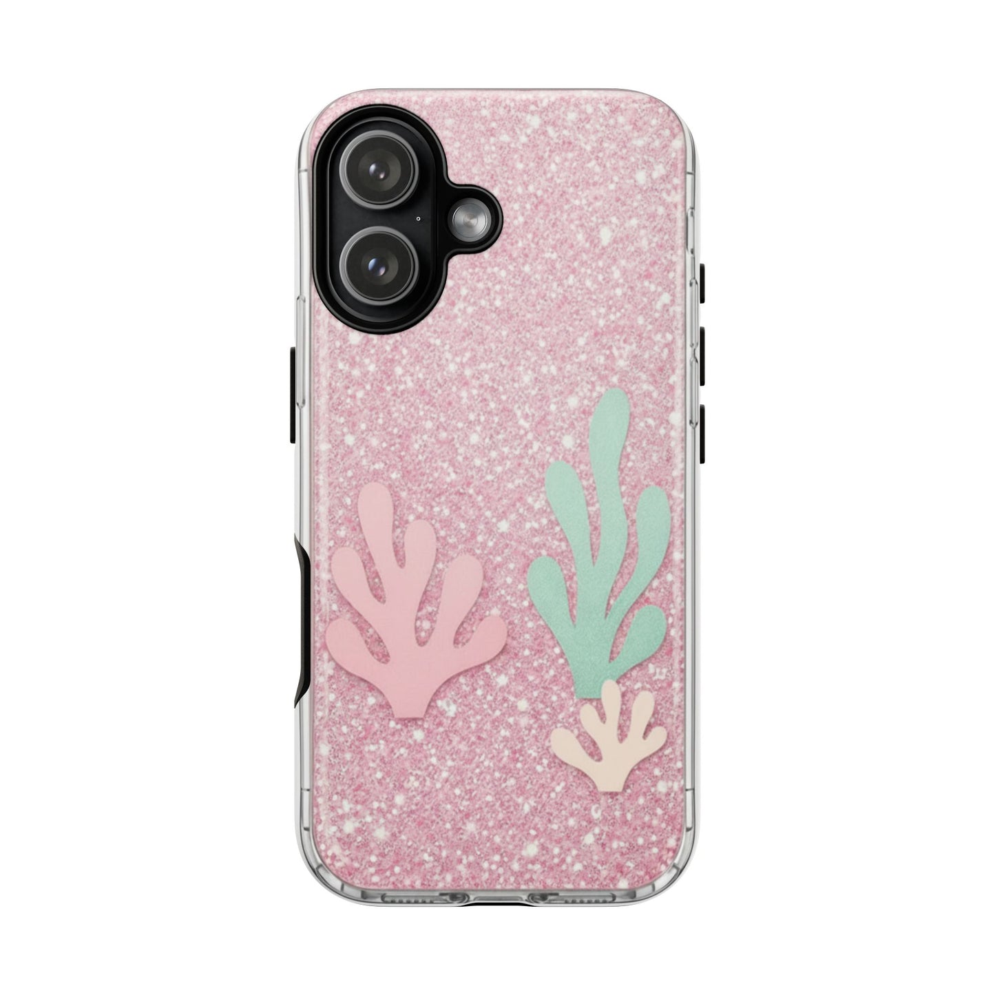 Pink Glitter Seaweed Tough Case - Sparkle Protective Phone Cover
