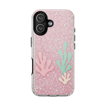 Pink Glitter Seaweed Tough Case - Sparkle Protective Phone Cover