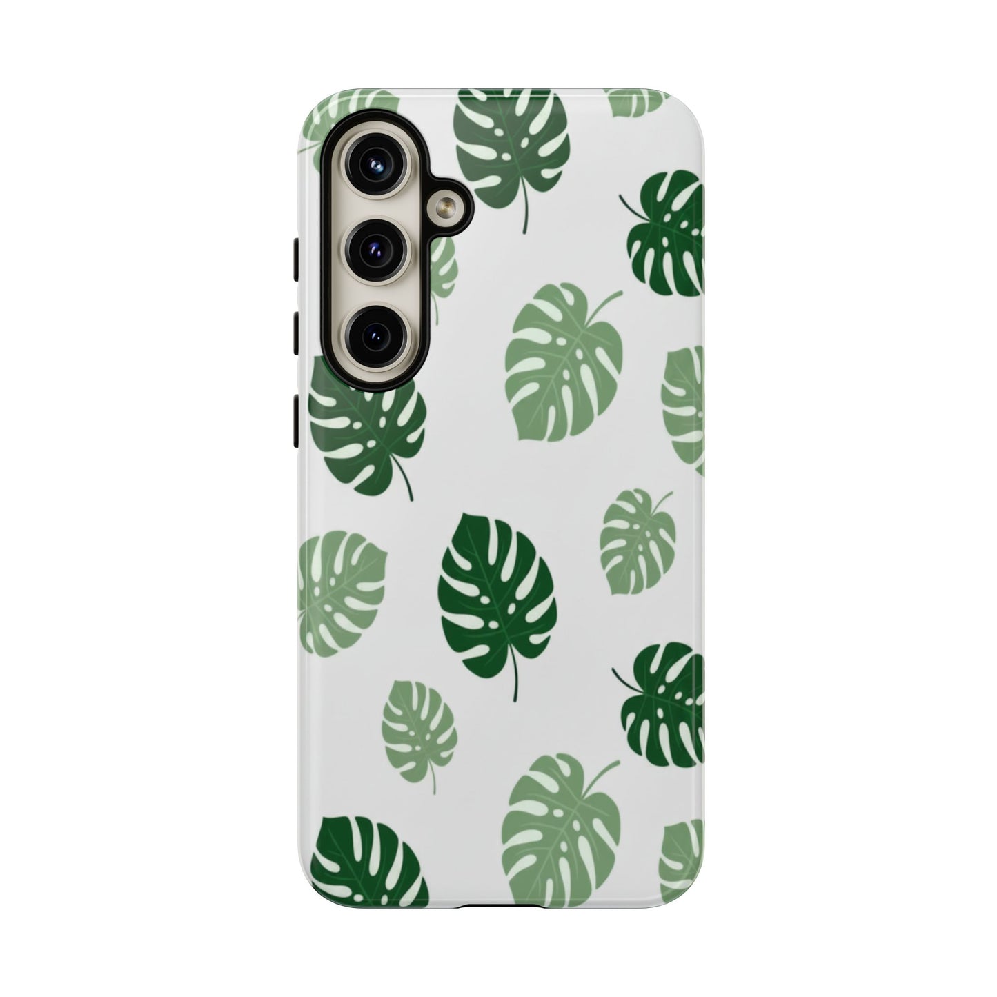 Monstera Leaf Phone Case — Tropical Green Pattern Tough Case