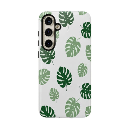 Monstera Leaf Phone Case — Tropical Green Pattern Tough Case