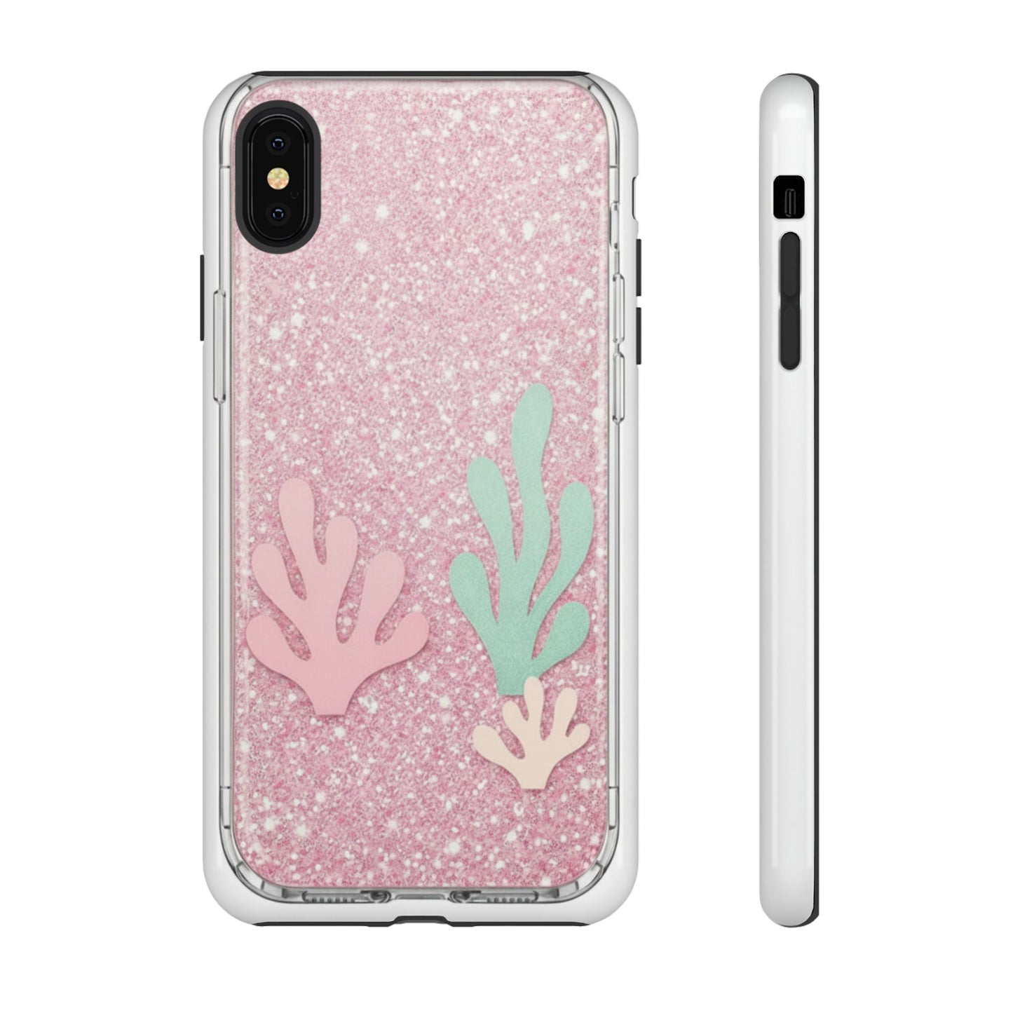 Pink Glitter Seaweed Tough Case - Sparkle Protective Phone Cover