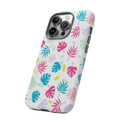 Tropical Leaf Phone Case — Colorful Pastel Monstera & Palm iPhone Case
